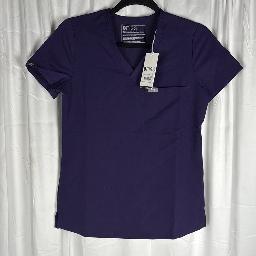 Figs Purple Fitted Short Sleeve Tee